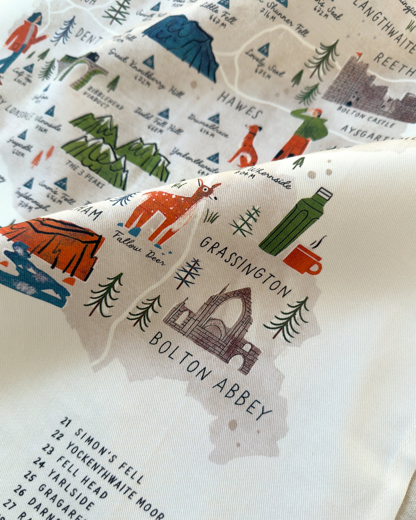 Walk the Dales Tea Towel