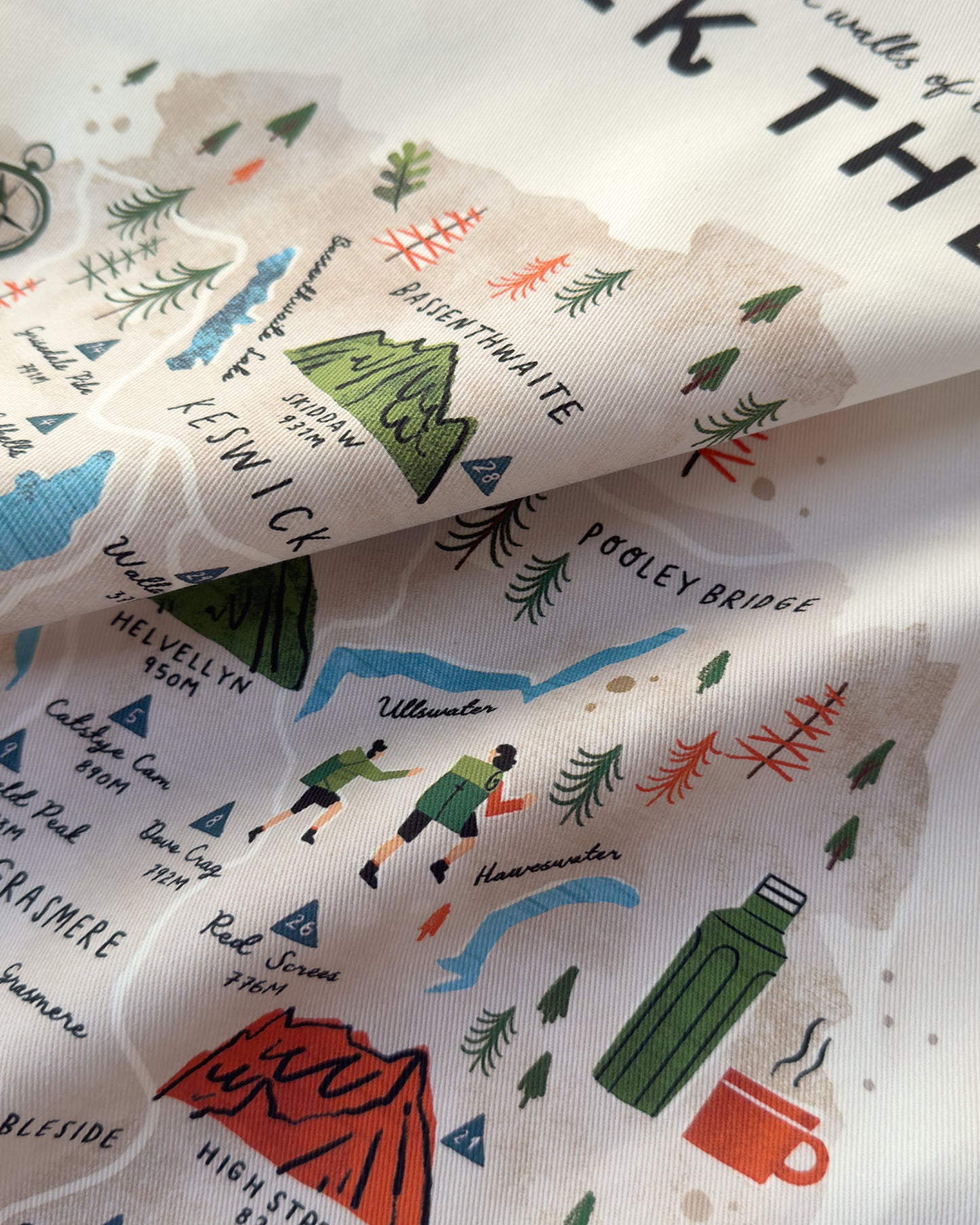 Walk the Lakes Tea Towel