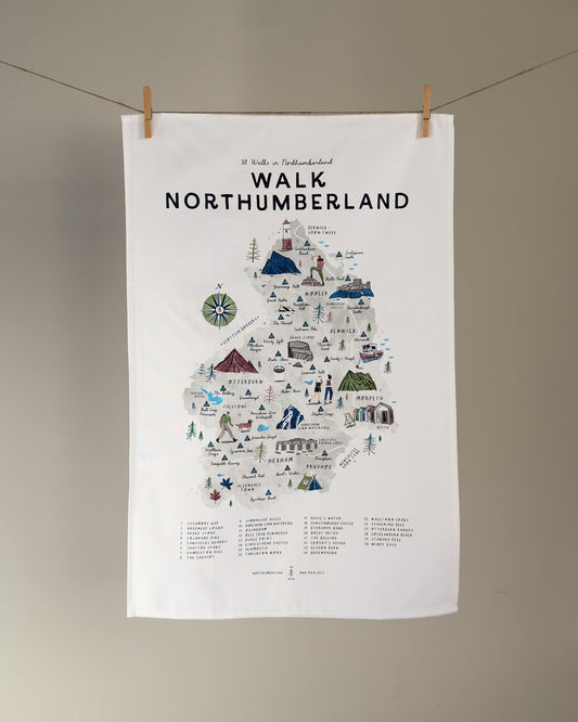 Walk Northumberland Tea Towel