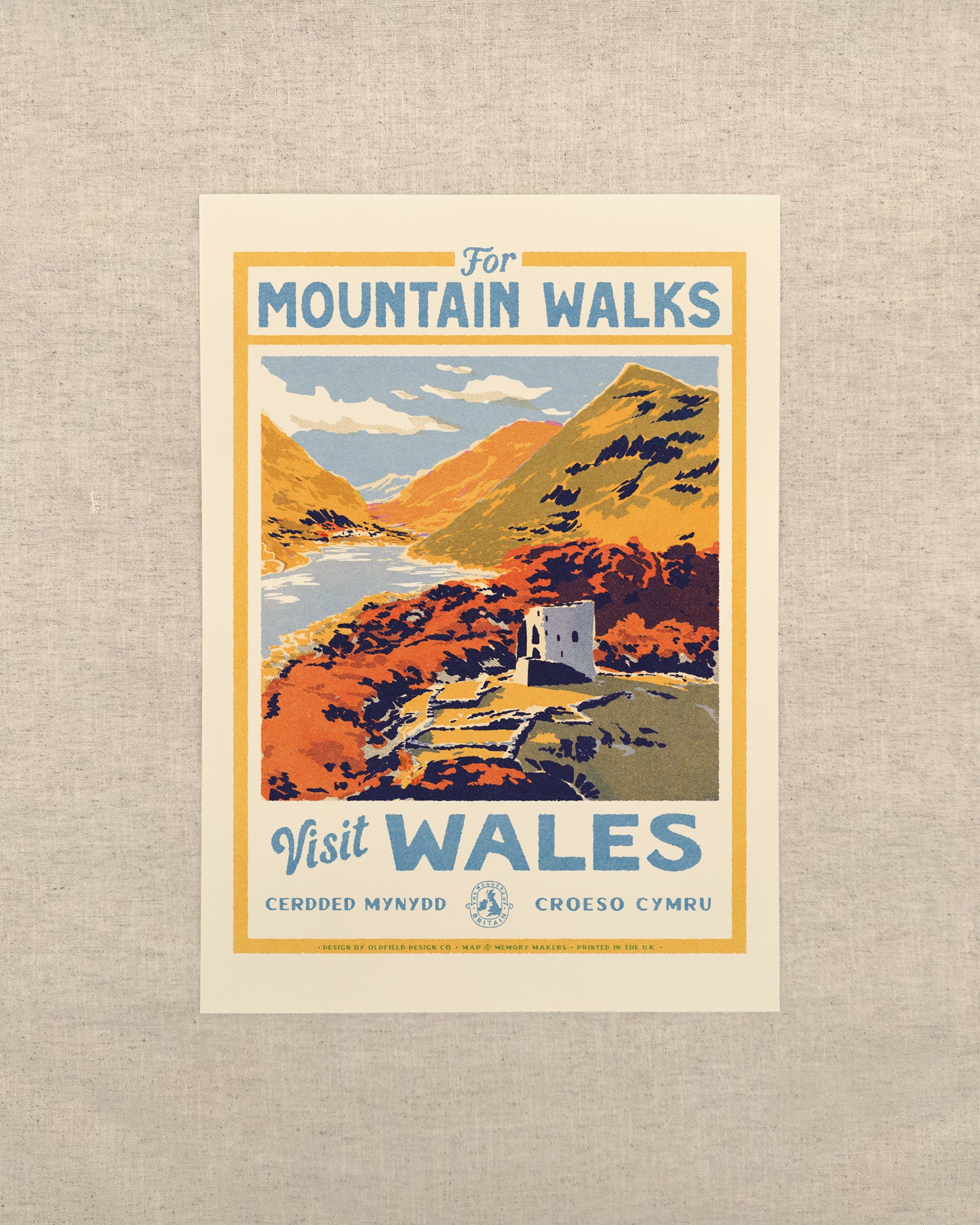 Vintage Visit The Welsh Mountains Print
