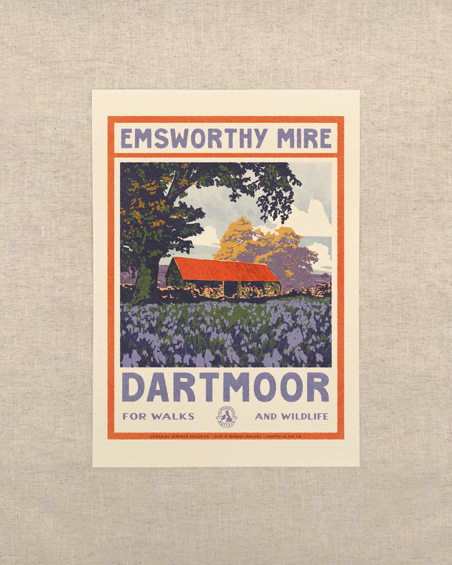 Vintage Visit Dartmoor Emsworthy Mire Print