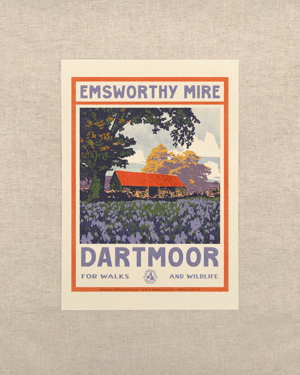 Vintage Visit Dartmoor Emsworthy Mire Print