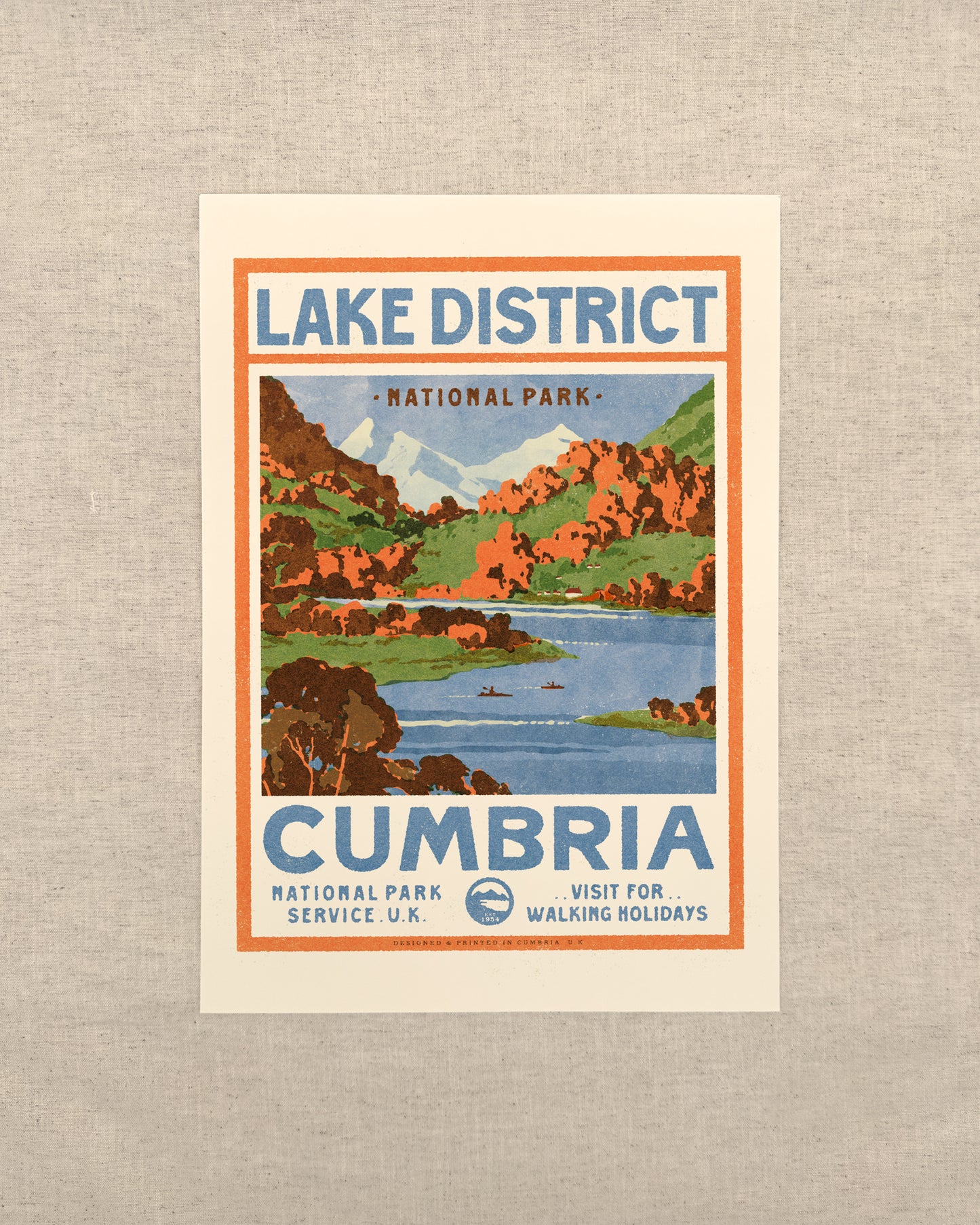 Visit the Lake District Retro A3 Print