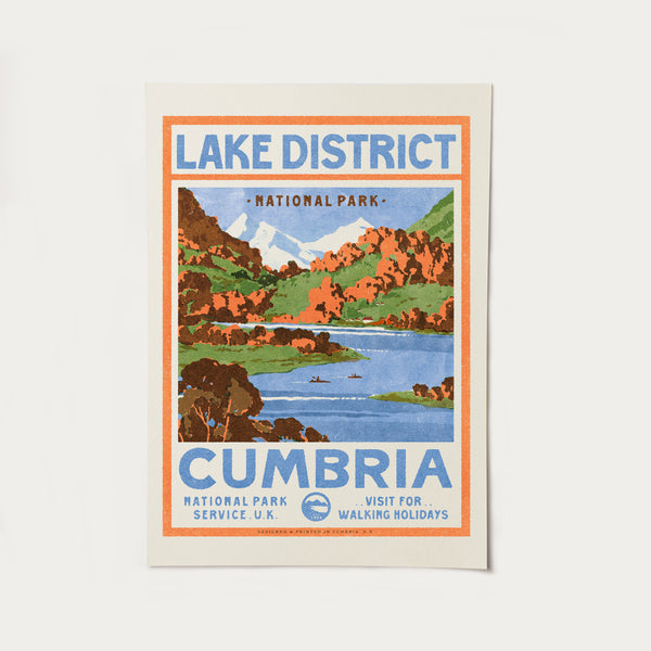 Visit the Lake District Retro A3 Print