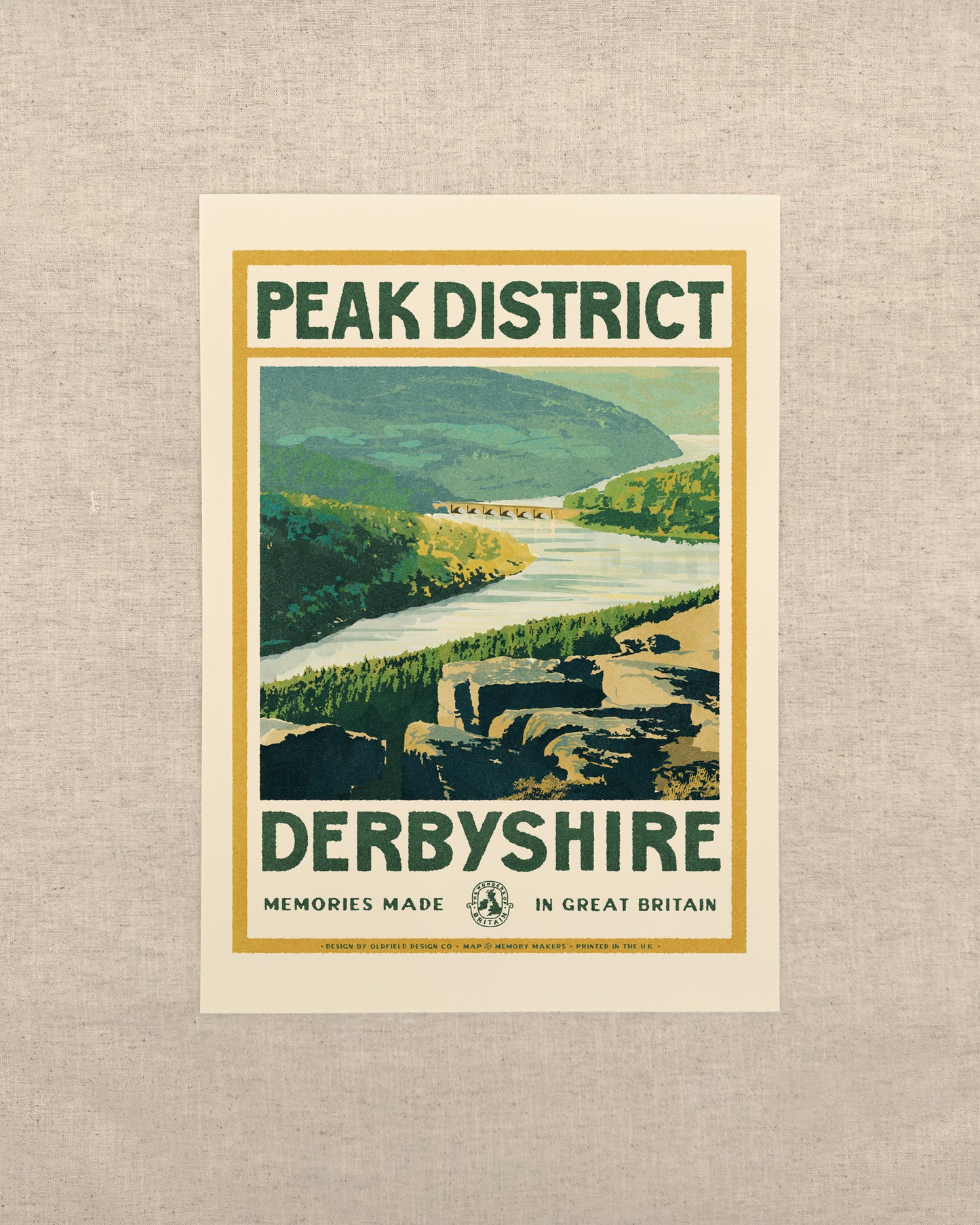 Vintage Visit The Peak District Print