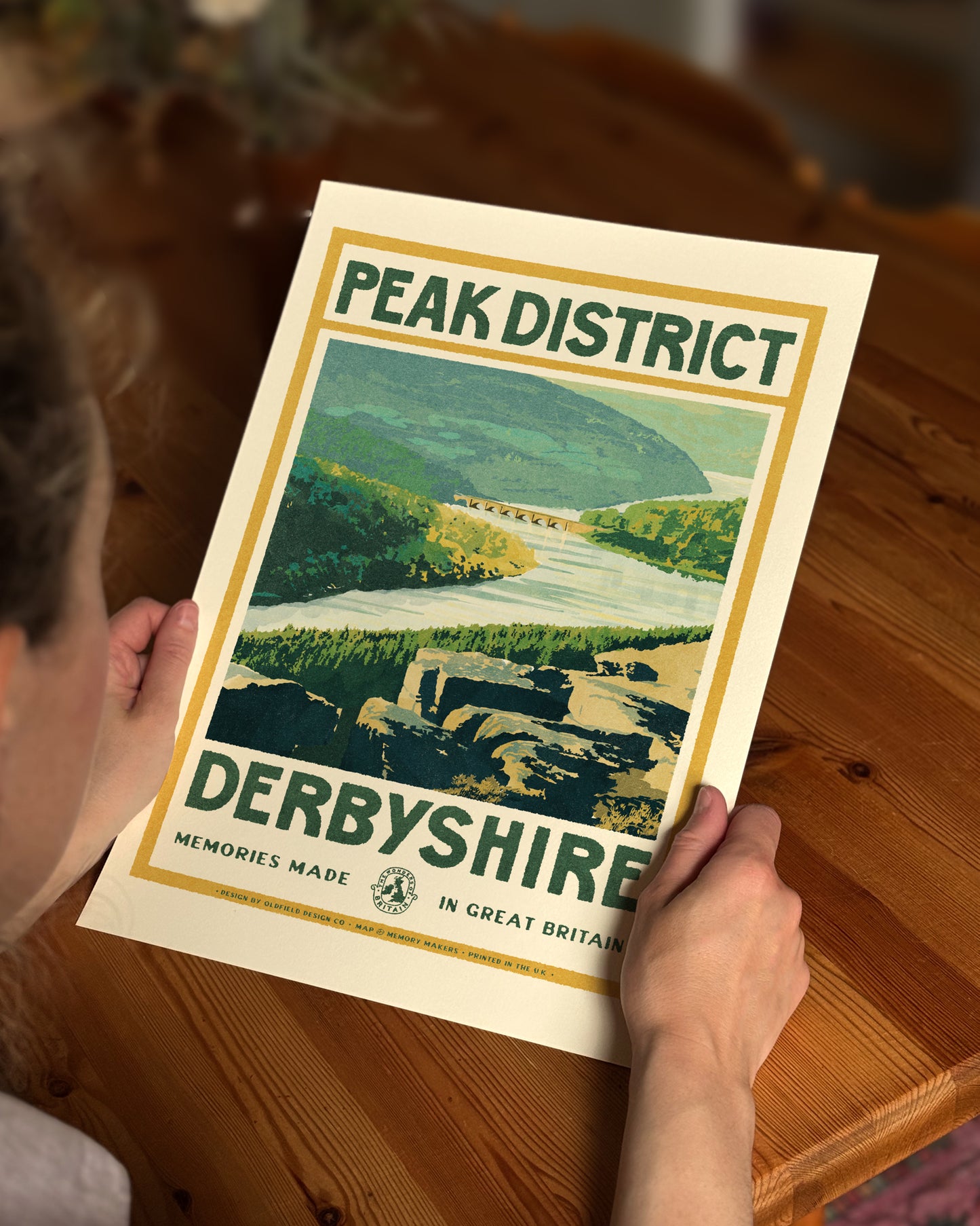 Vintage Visit The Peak District Print