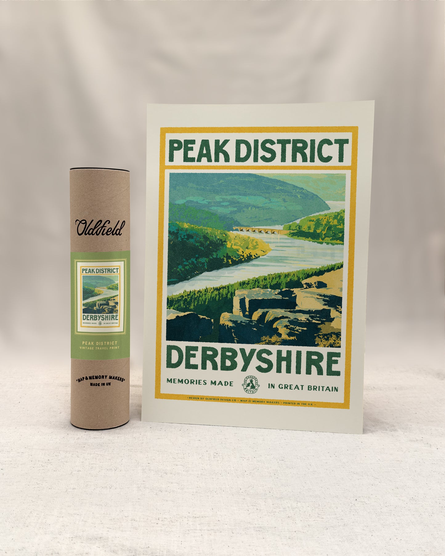 Vintage Visit The Peak District Print