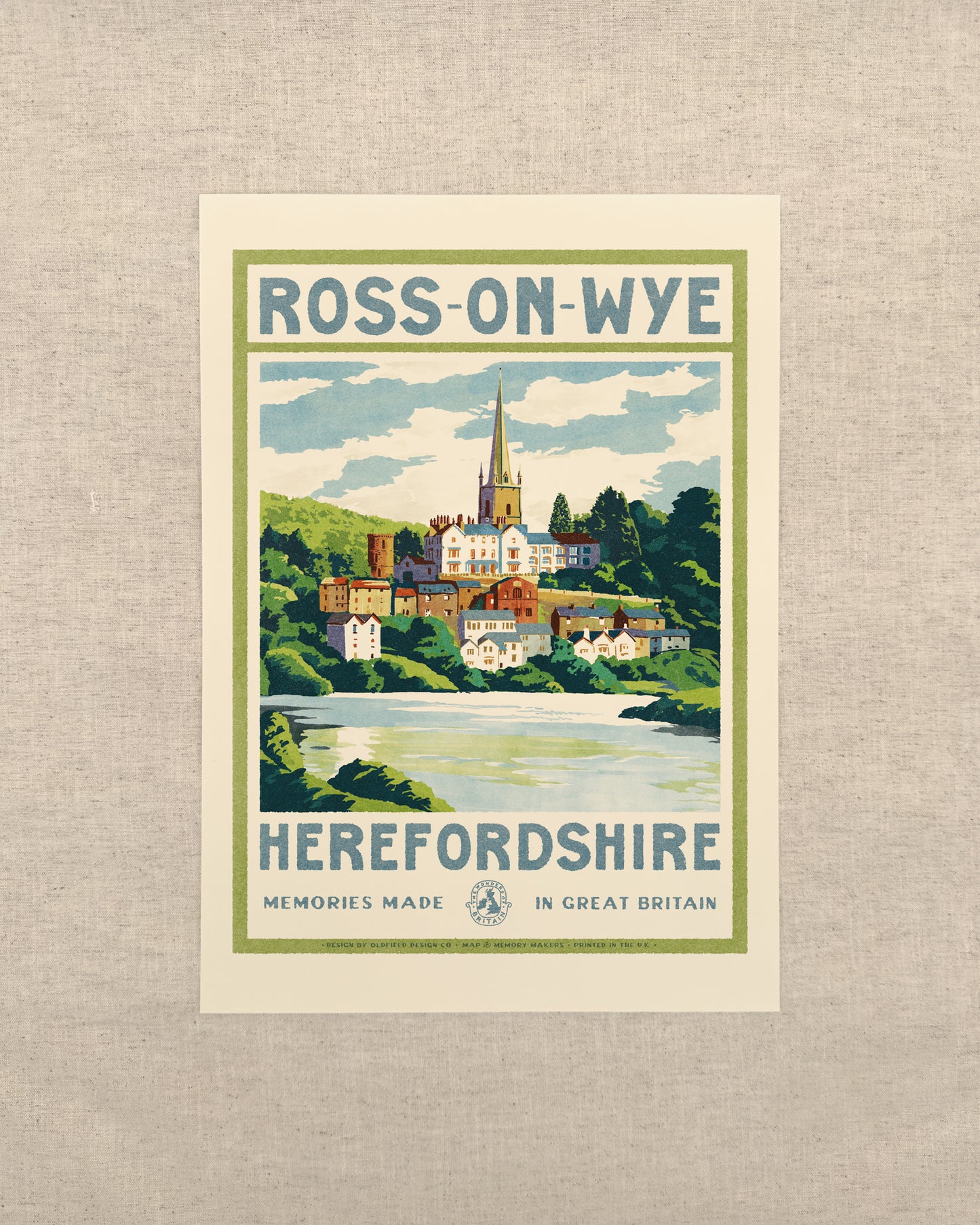 Vintage Visit Ross On Wye Print