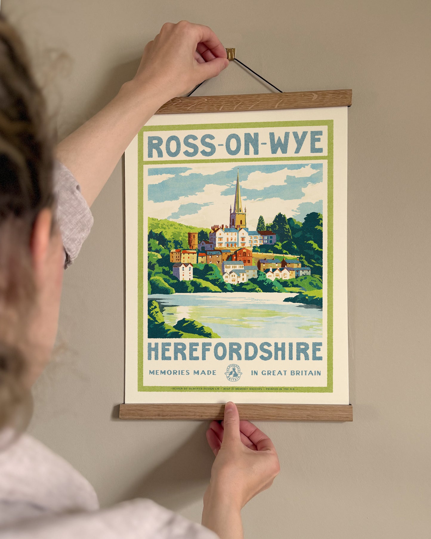 Vintage Visit Ross On Wye Print