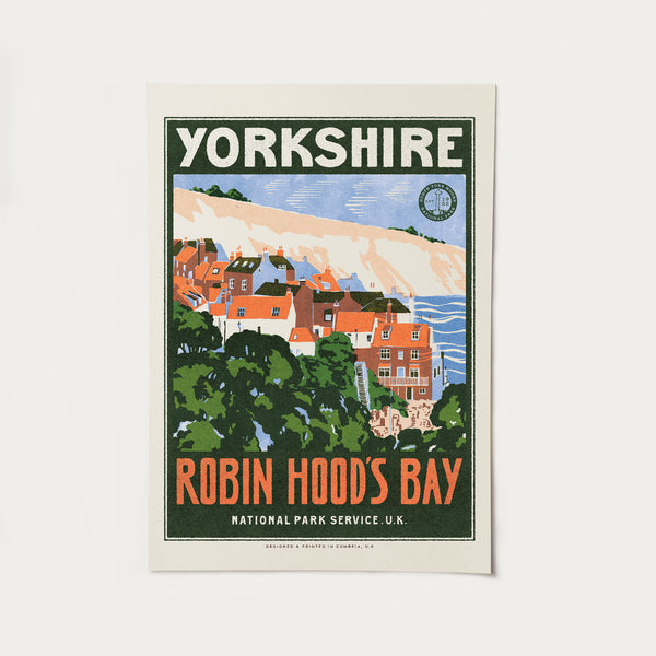 Visit Robin Hood's Bay Retro A3 Print