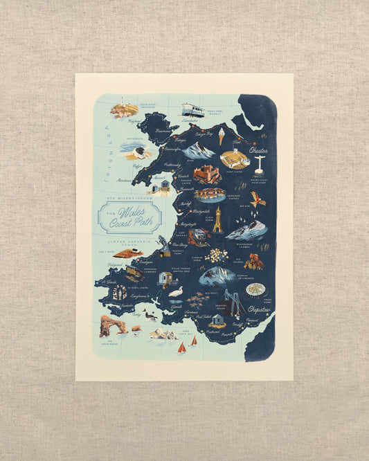 The Wales Coast Path A3 Map Print