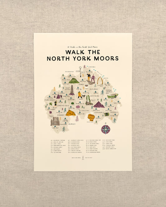 Walk the North York Moors A3 Map Checklist