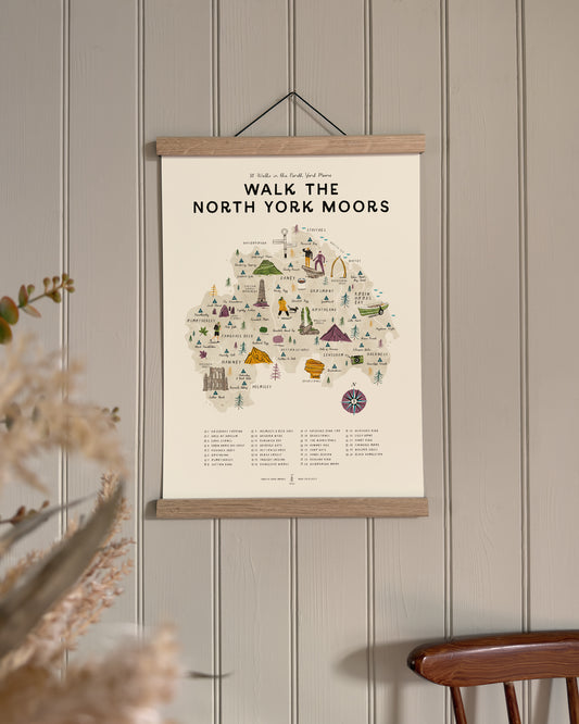 Walk the North York Moors A3 Map Checklist