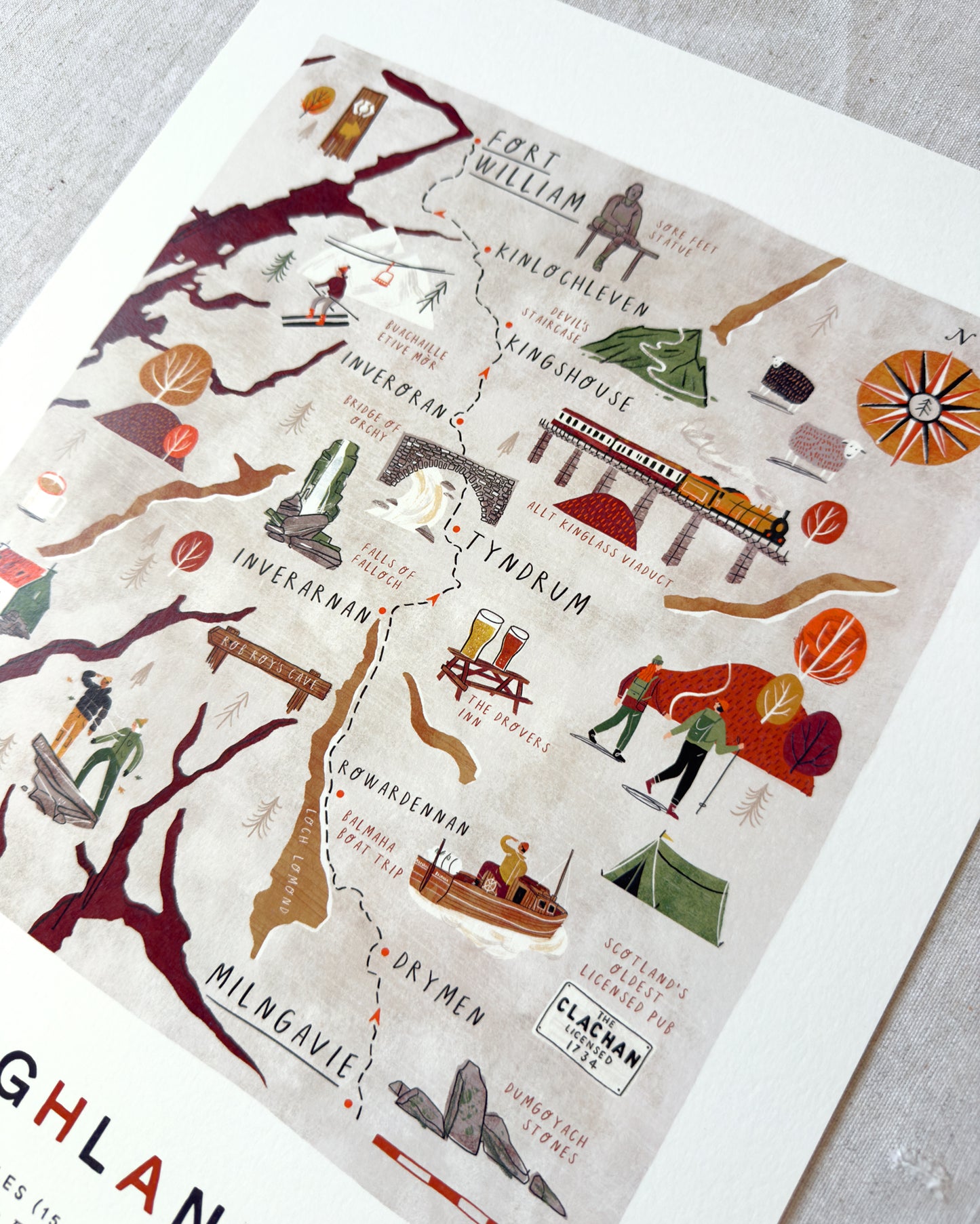 West Highland Way A3 Route Map