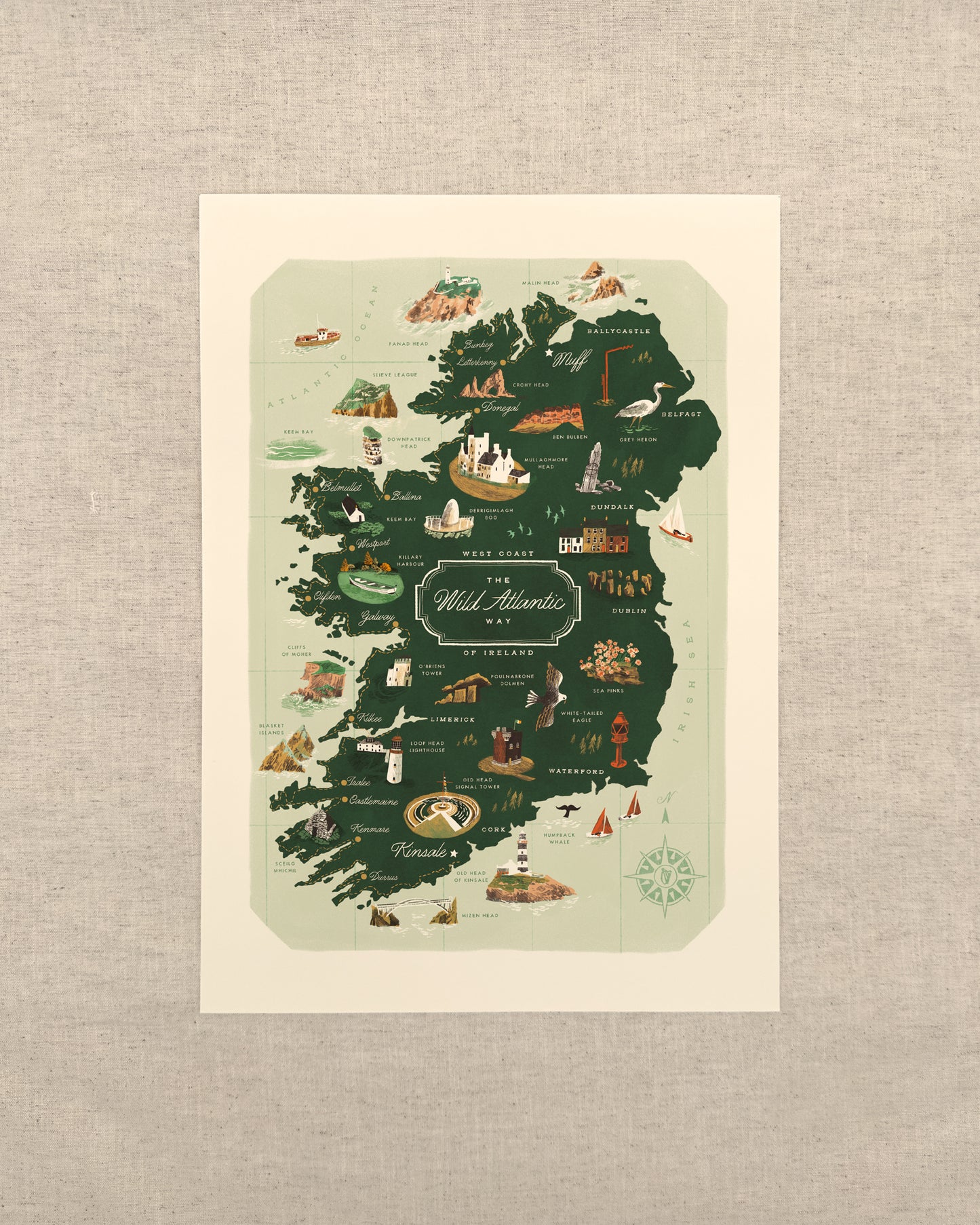 The Wild Atlantic Way A3 Map Print