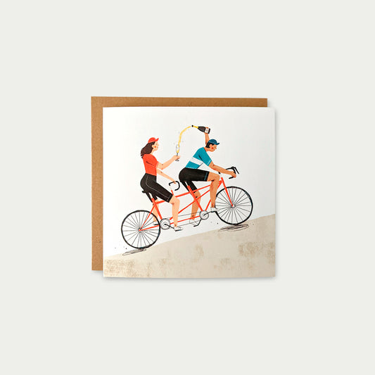 Cycle & Champagne Greetings Card