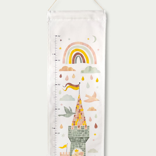 Rainbow Castle Children's Fabric Height Chart