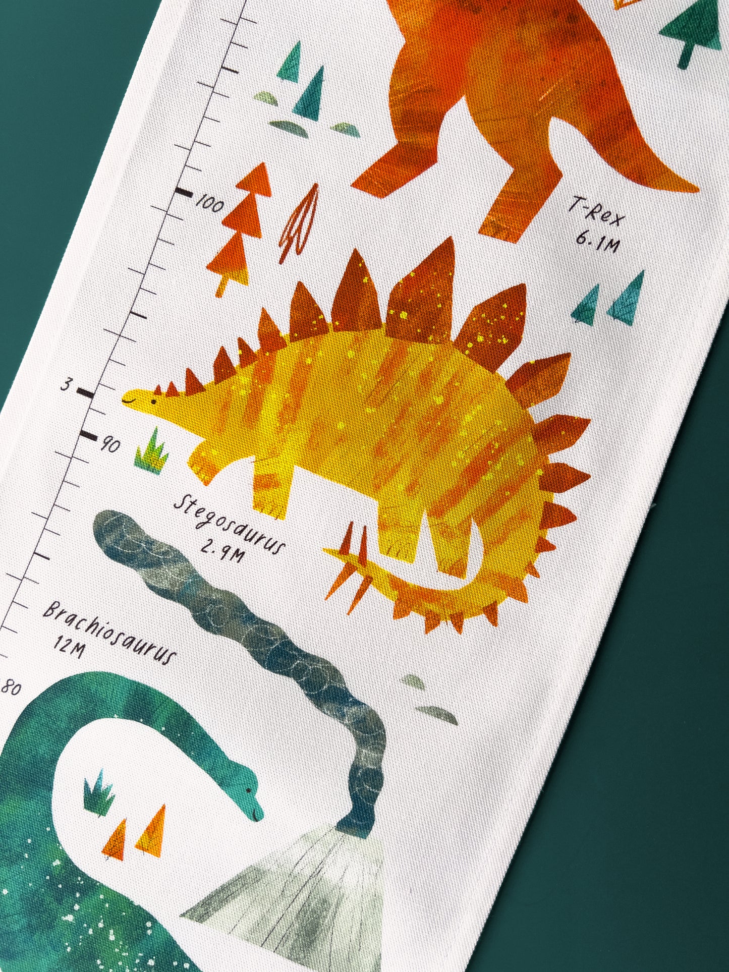 Dinosaur Children's Fabric Height Chart