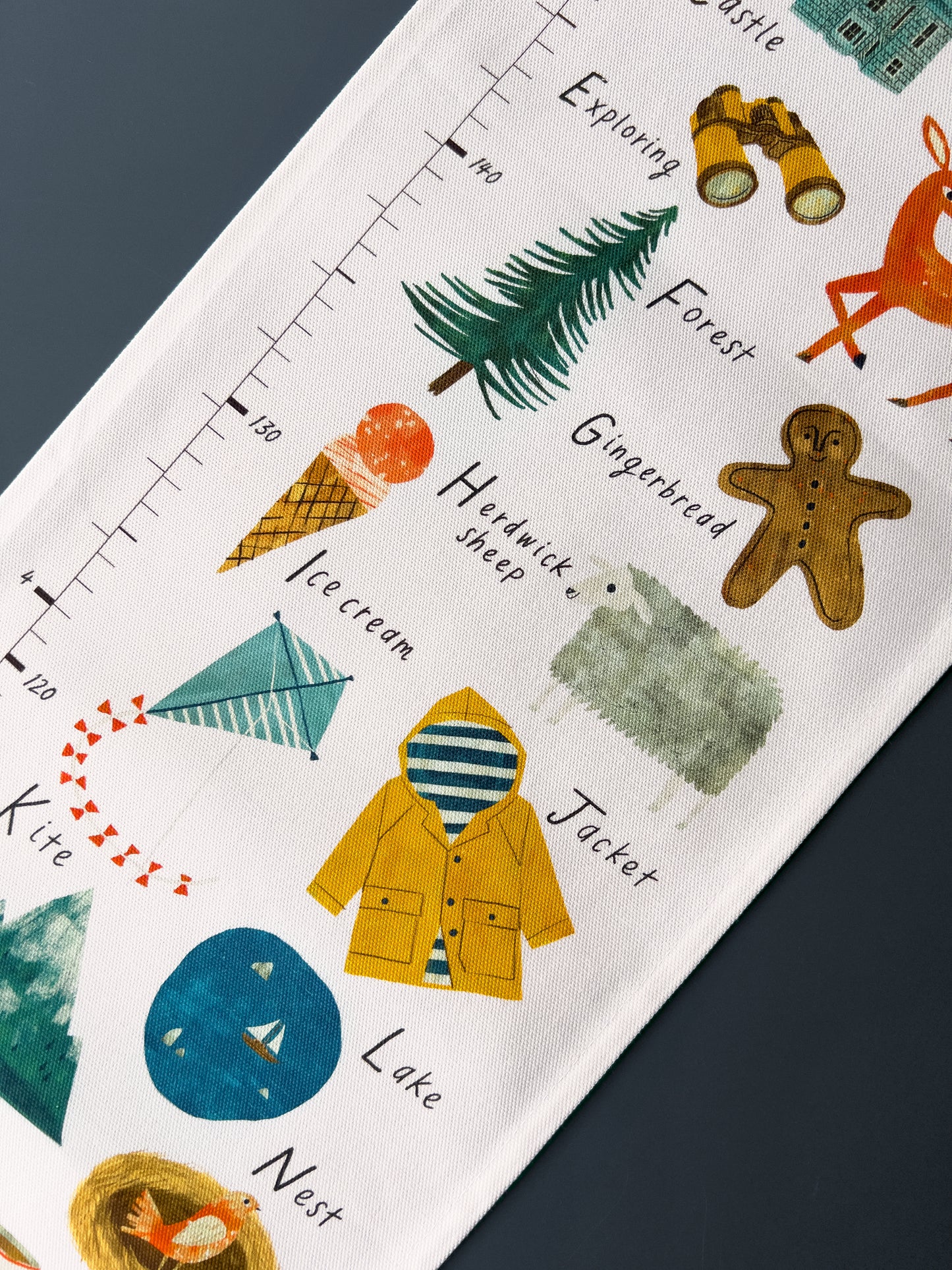 Lake District A-Z Children's Fabric Height Chart