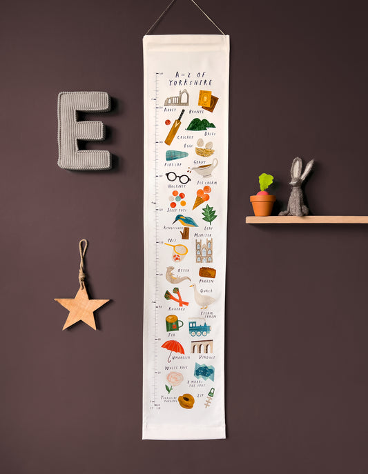 Yorkshire A-Z Children's Fabric Height Chart