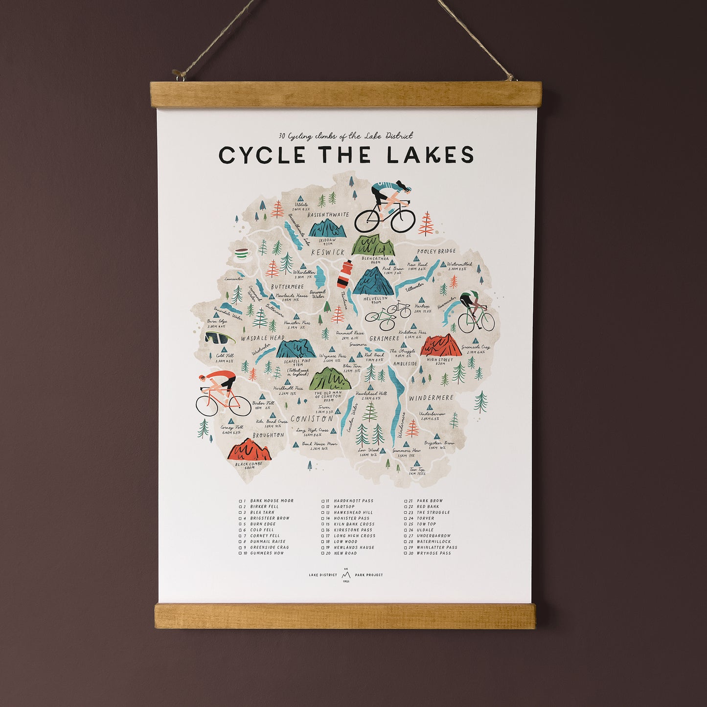 Cycle the Lakes A3 Map Checklist