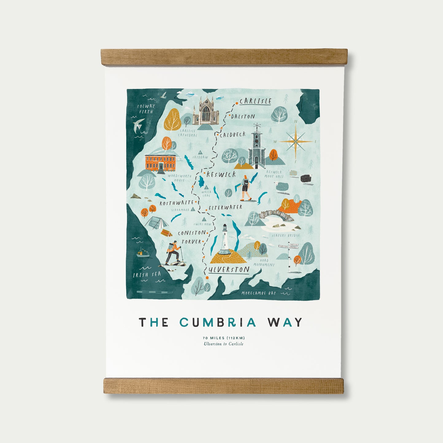 The Cumbria Way A3 Route Map