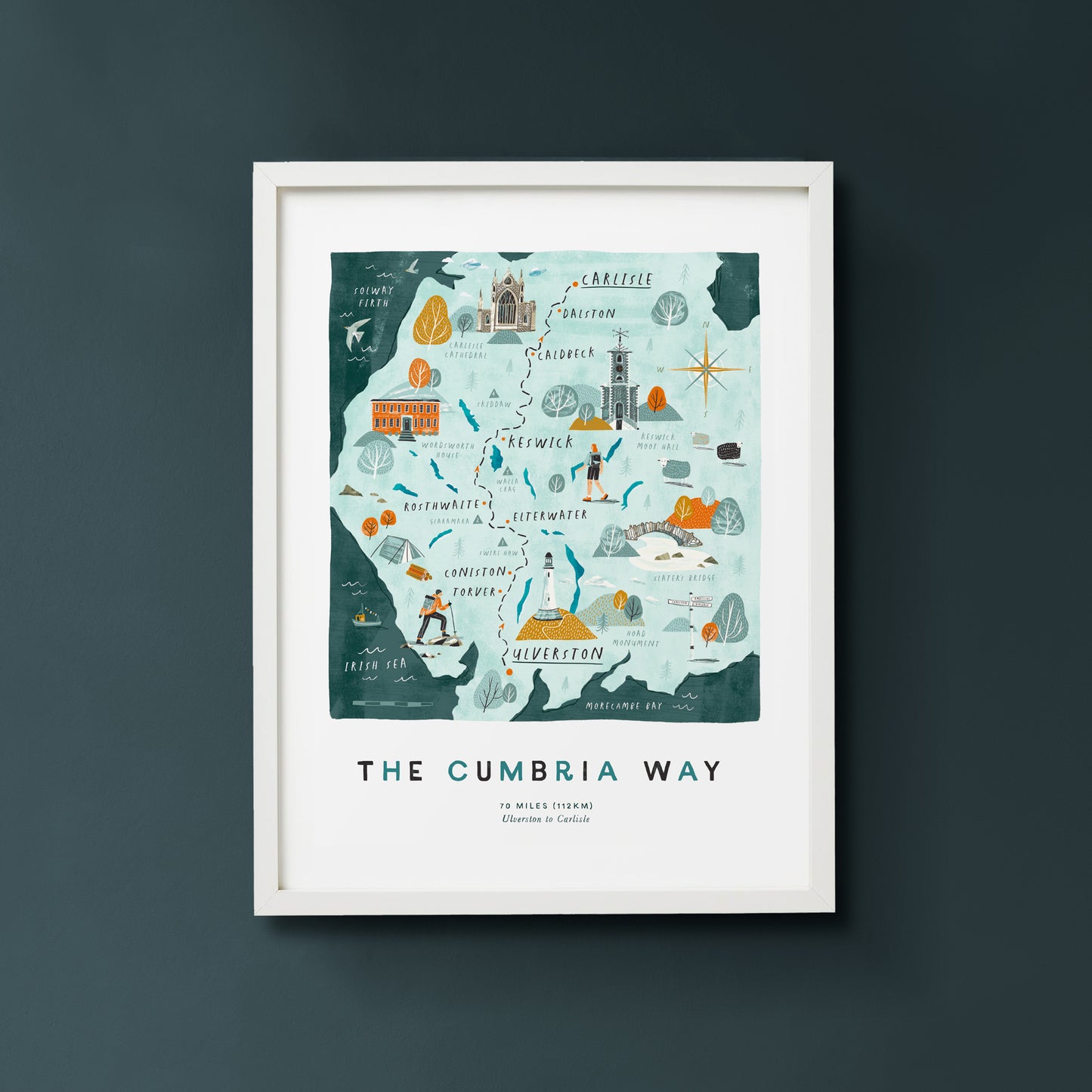 The Cumbria Way A3 Route Map