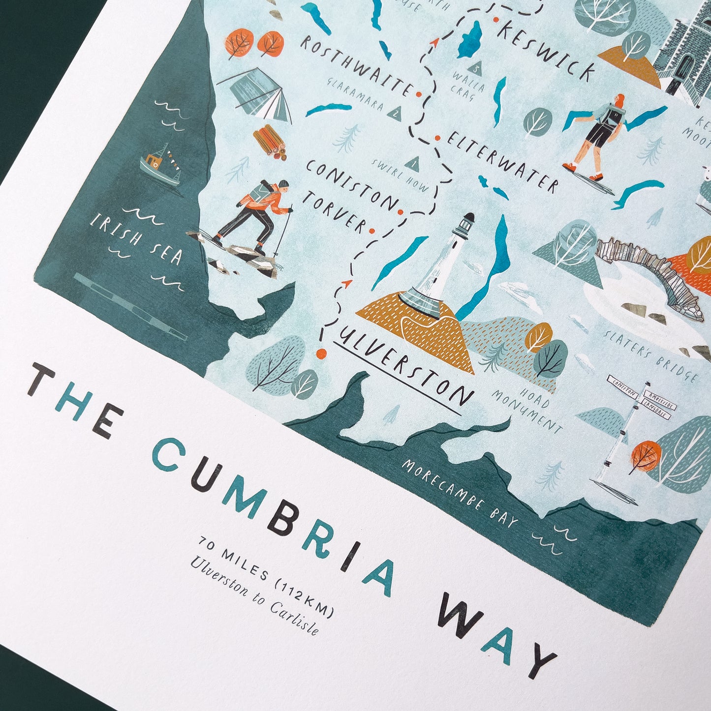 The Cumbria Way A3 Route Map