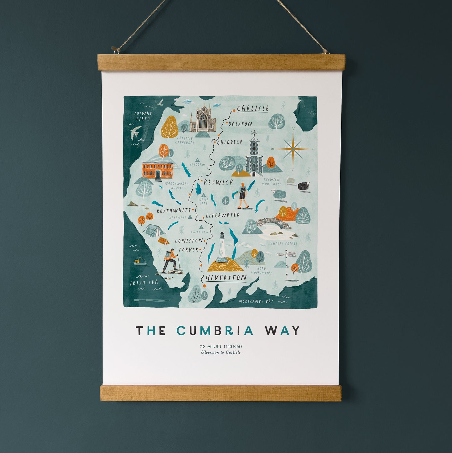 The Cumbria Way A3 Route Map