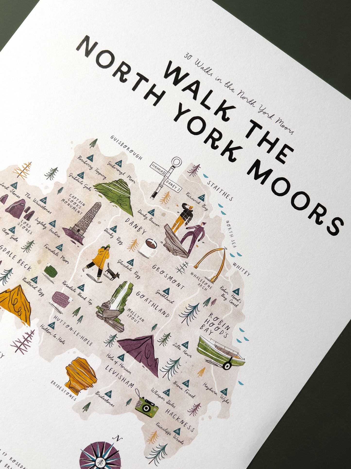 Walk the North York Moors A3 Map Checklist