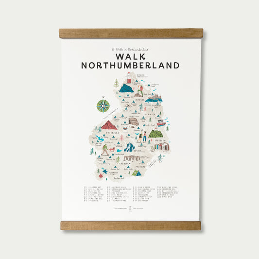 Walk Northumberland A3 Map Checklist