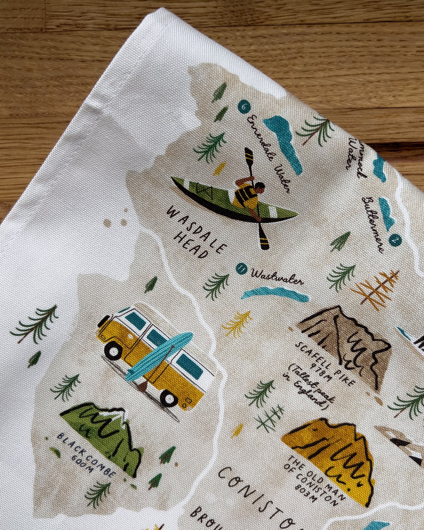 Paddle the Lakes Tea Towel