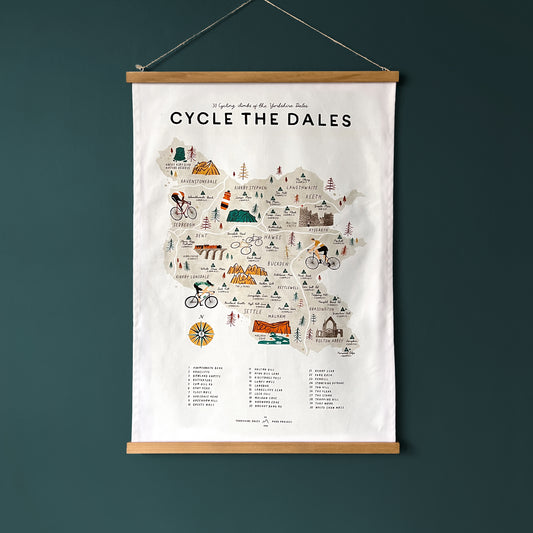 Cycle the Dales Tea Towel