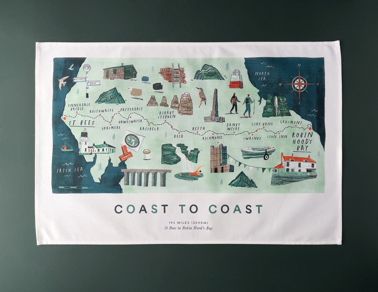 Coast to Coast Tea Towel