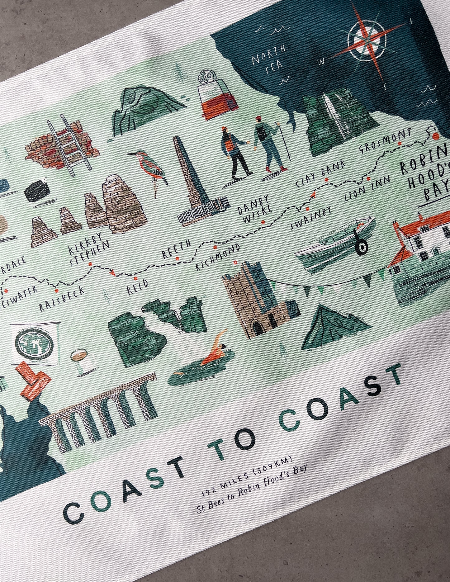 Coast to Coast Tea Towel