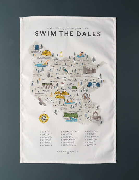 Swim the Dales Tea Towel