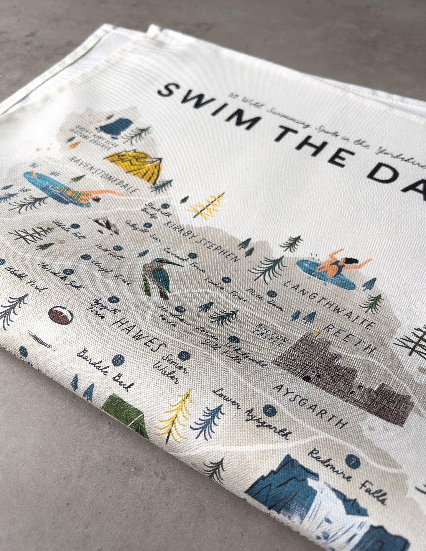 Swim the Dales Tea Towel