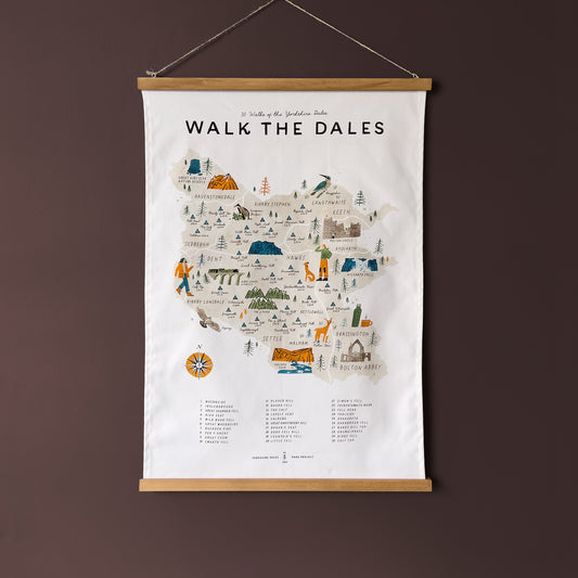 Walk the Dales Tea Towel