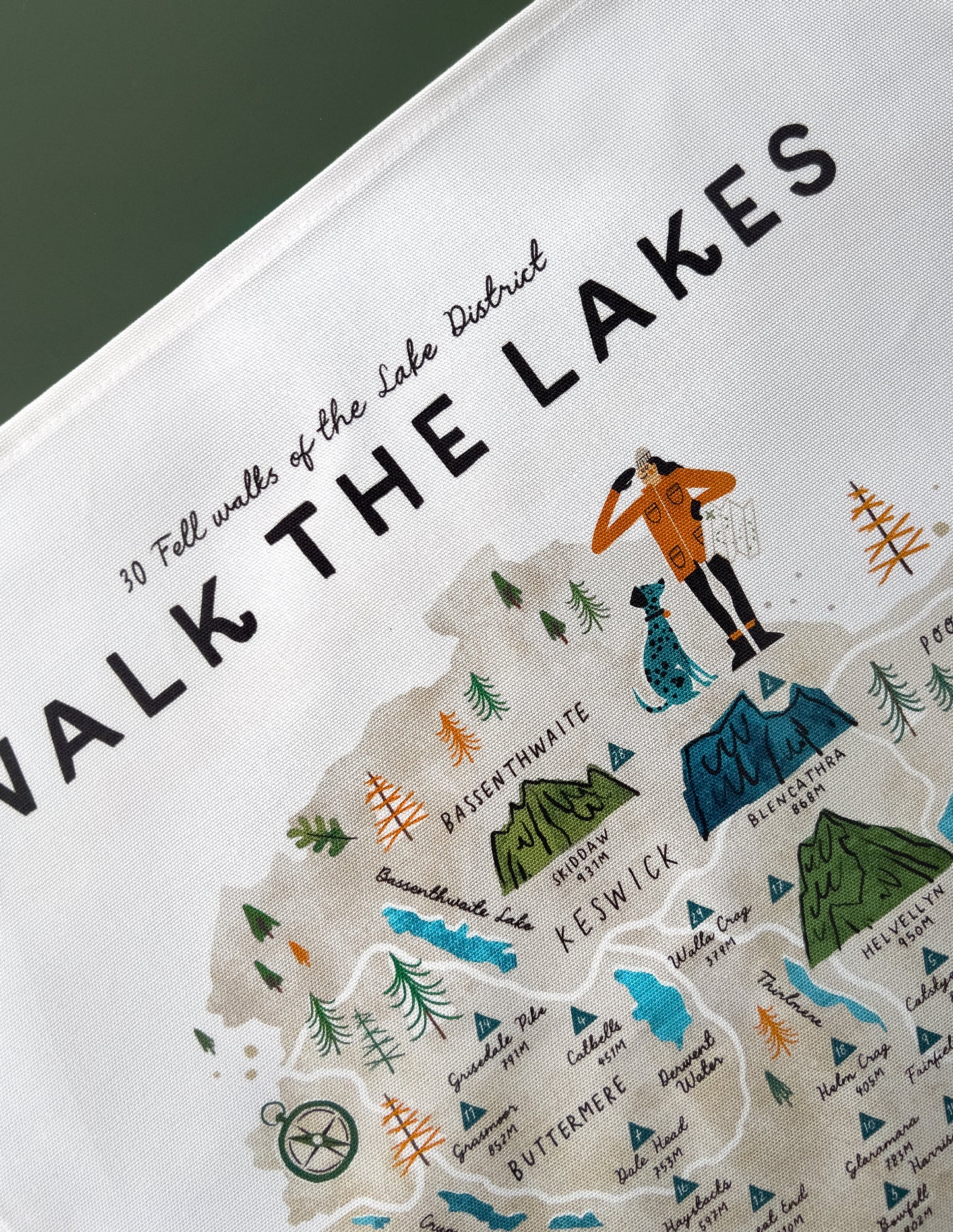Walk the Lakes Tea Towel