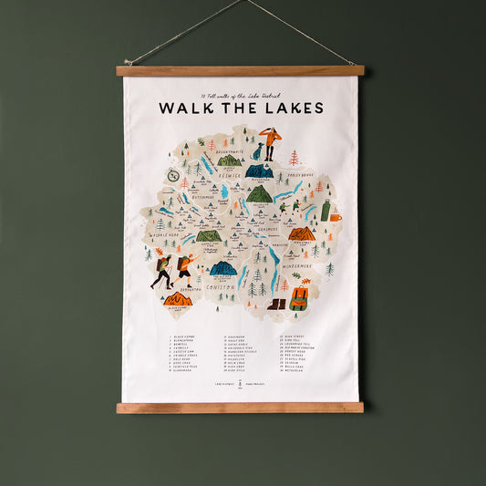 Walk the Lakes Tea Towel