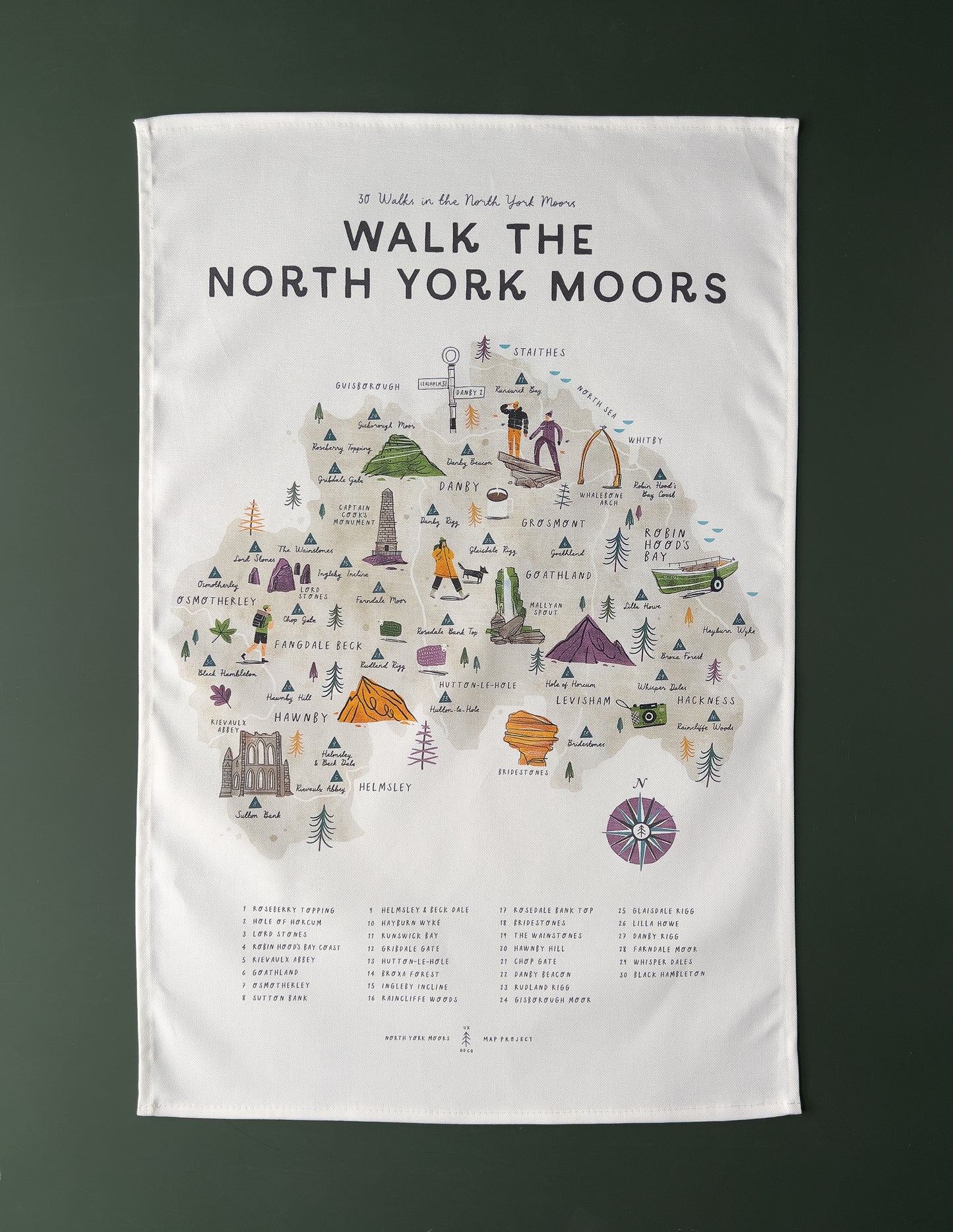 Walk the North York Moors Tea Towel