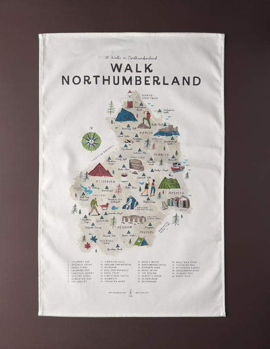 Walk Northumberland Tea Towel